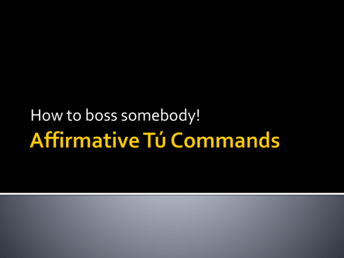 Choose the affirmative usted command