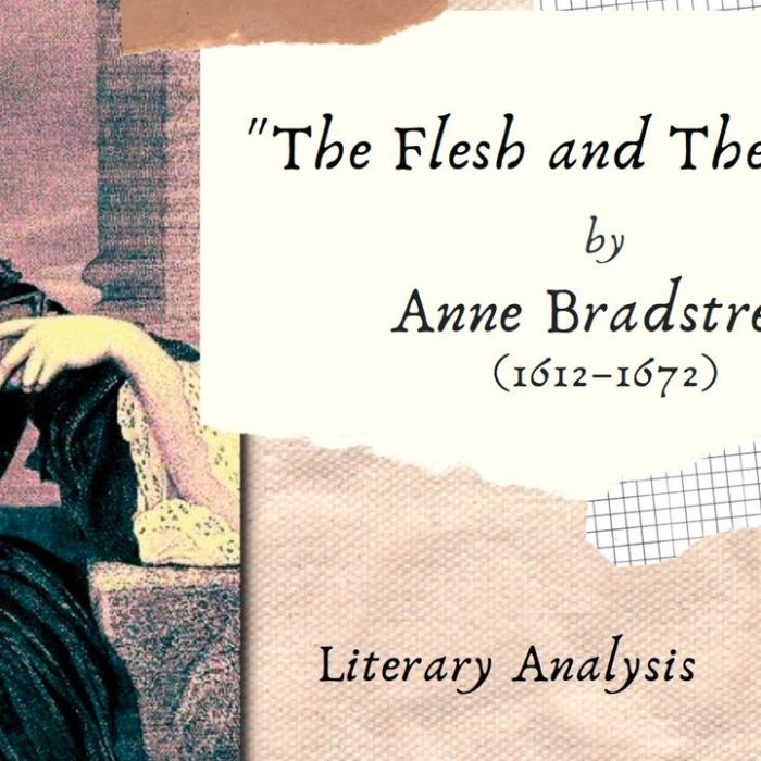 The flesh and the spirit anne bradstreet