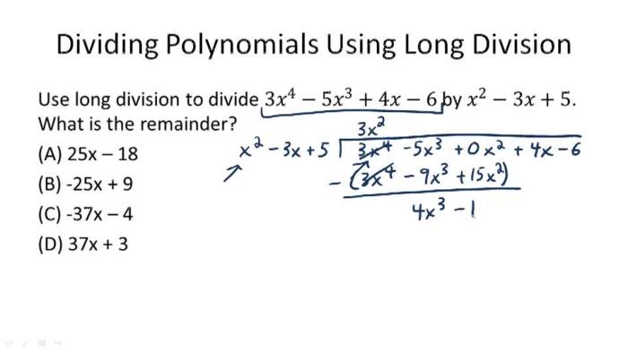 Dividing polynomials quiz part 1