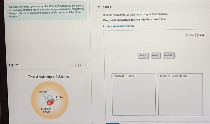 Match each property to the appropriate subatomic particle